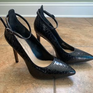 Jessica Simpson Snake Skin Ankle Strap Heels